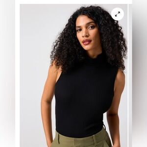 Sanctuary Essentials Sleeveless Mock Neck Tank Black Size Large.  Worn Once EUC!